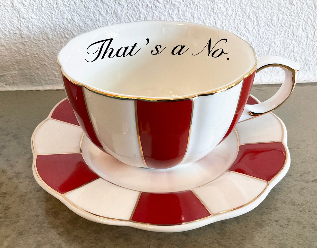 Because No. Lovely Striped Teacup and Saucer Set, 7 Ounces. Durable and