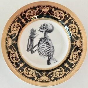 Raised Blue /& Gold Floral Rib Cage Plate Available Without Flowers or Teacup Set FREE SHIPPING Foodsafe Dishwasher Safe