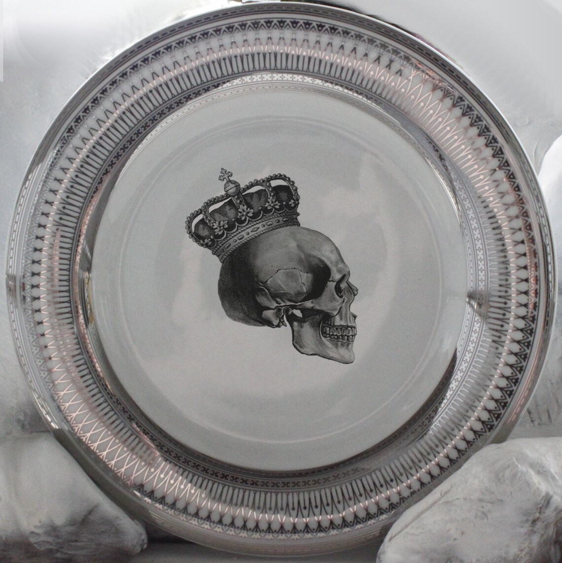 Silver Skull Dishes Foodsafe Dinnerware Skull Plates Goth Etsy
