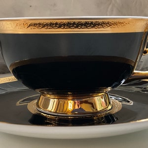 Black Crow/Raven Nevermore Teacup and Saucer Set with Spoon, 8 oz, Porcelain, Food Safe and Durable. image 3