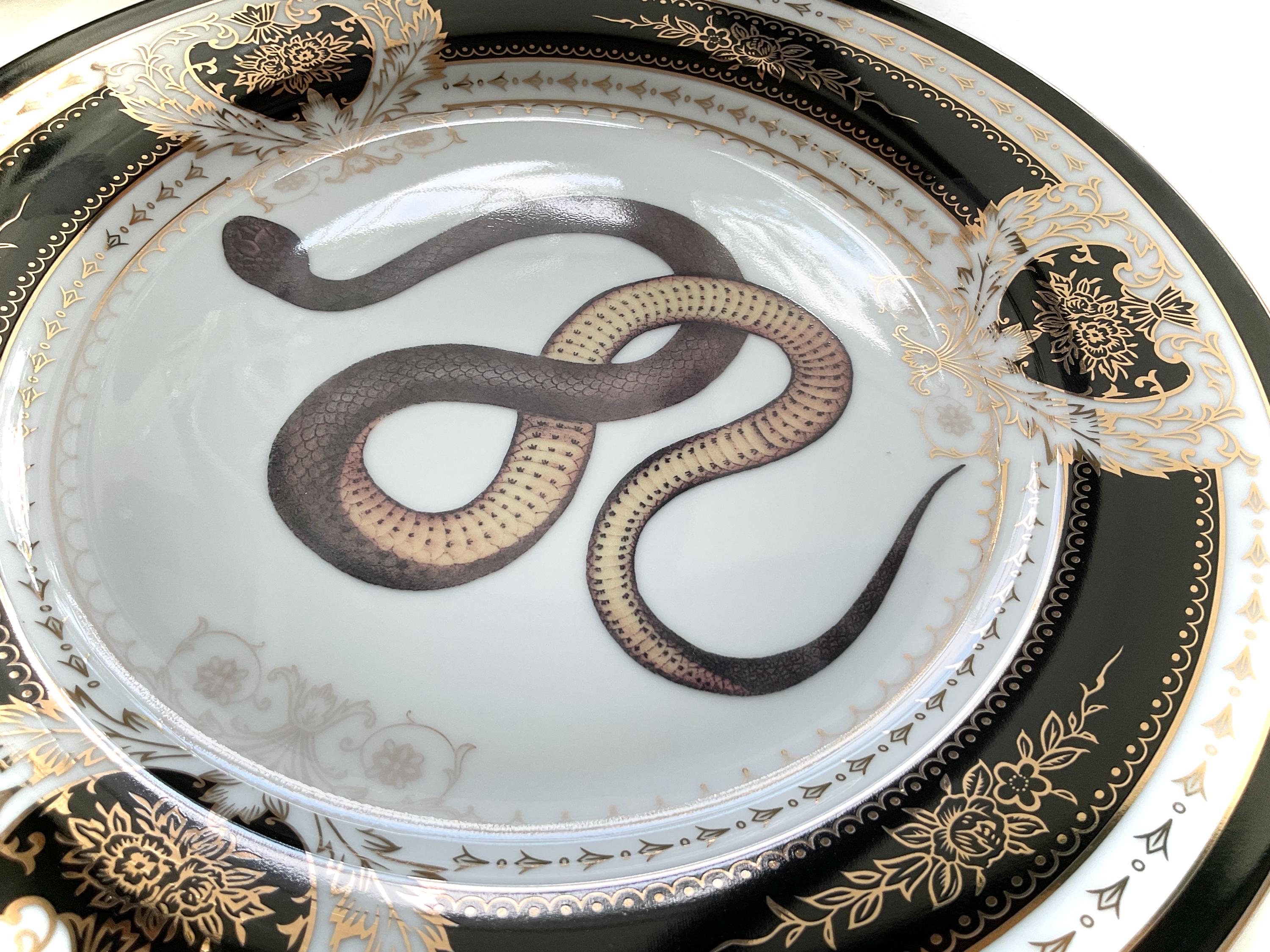 Porcelain Snake Cup and Saucer Set or Plate. Food Safe and Durable ...