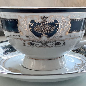 Beautiful Black Crow Teacup and Saucer Set, 8 Ounces, Food Safe and Durable, Porcelain. image 4