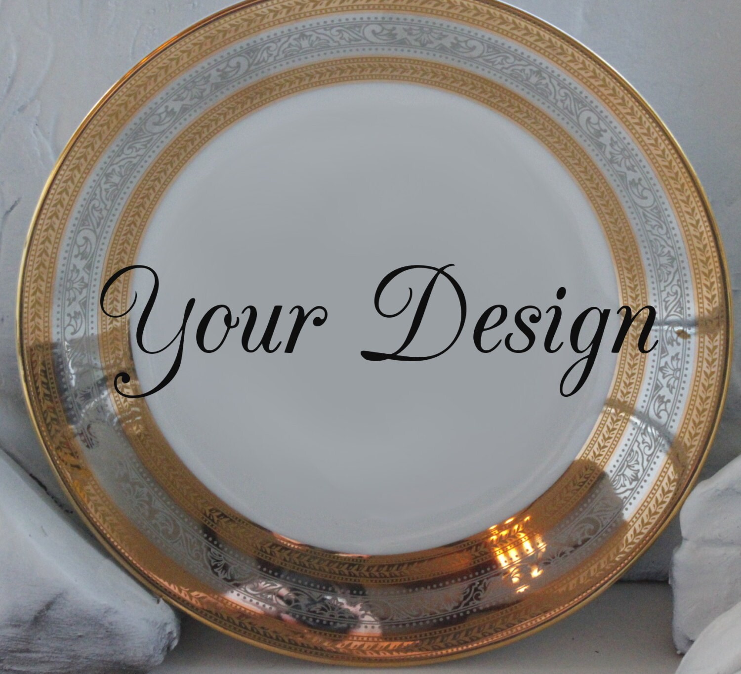 Customizable Plates Silver and Gold Dinnerware Customizable Etsy