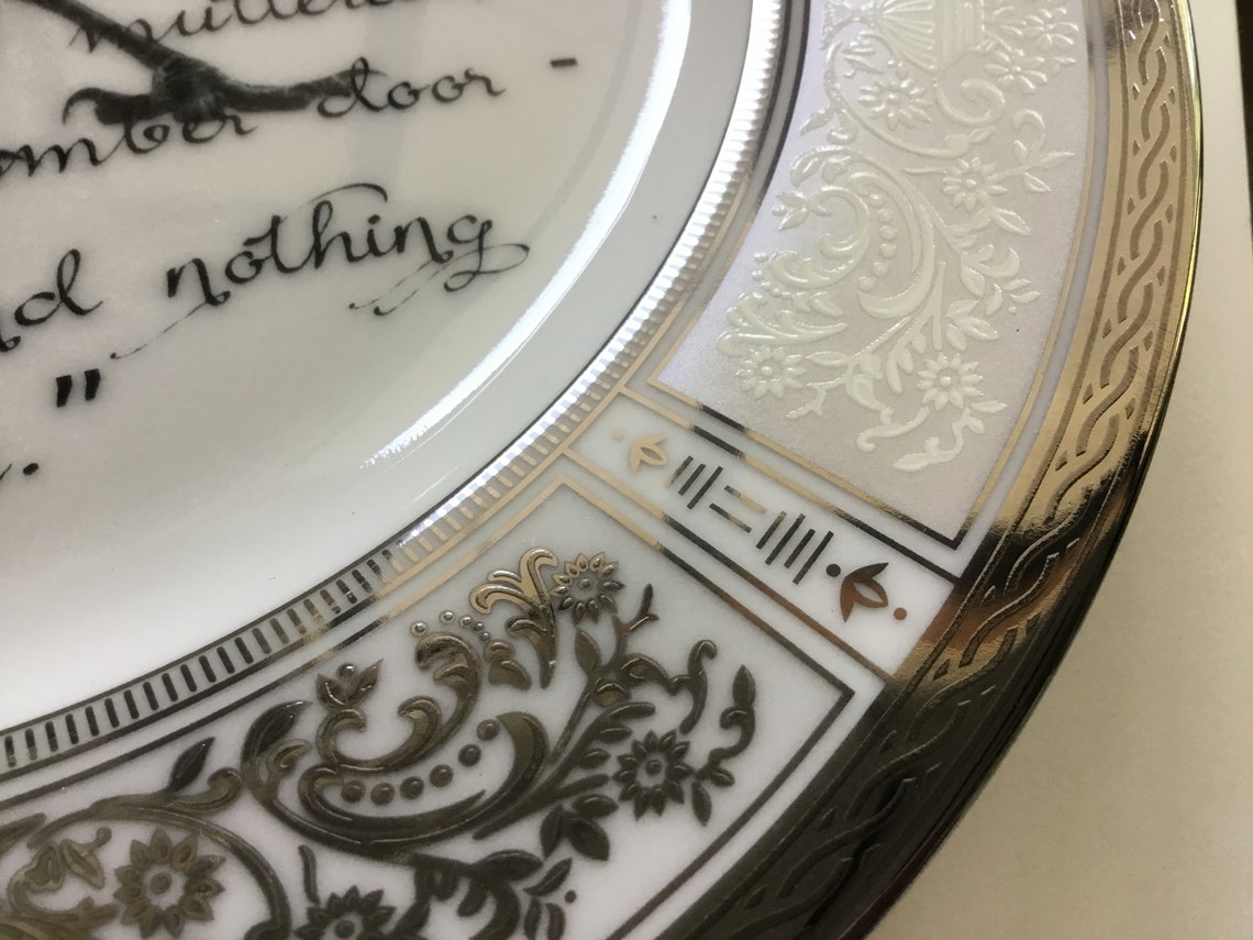 Silver Edgar Allan Poe Raven Plate Salad or Dinner Etsy