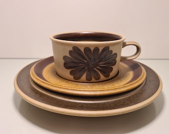 Vintage Arabia Finland "Tunturi" Teacup Trio, cup, saucer and plate