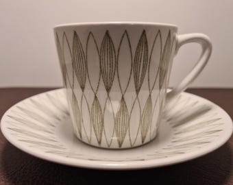 Vintage Arabia Finland "Vuokko" Coffee Cup & Saucer