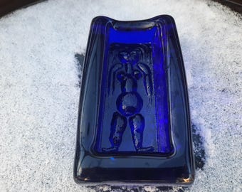 Erik Hoglund art glass dish made for Boda, Sweden.