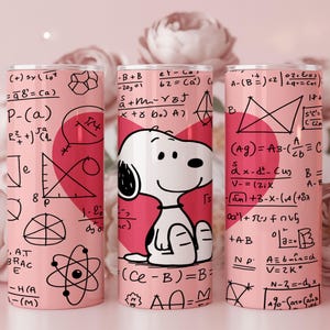Matte Beagle Tumbler Wrap | Vetenskapliga ekvationer, Snoopy Art (digital nedladdning)