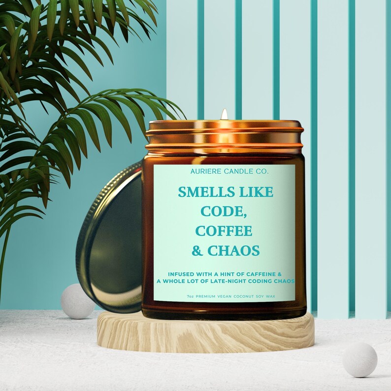 Programmer Candle, Smells Like Code Coffee & Chaos Candle, Coffee ...
