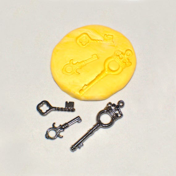 3 Vintage Style Key Mold for Resin Clay Fondant Chocolate Etsy