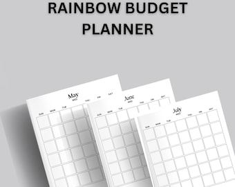 Afdrukbaar Rainbow-budgetplanner: spaaruitdaging, schuldentracker (digitale downloadbundel, pdf, 80+ pagina's)