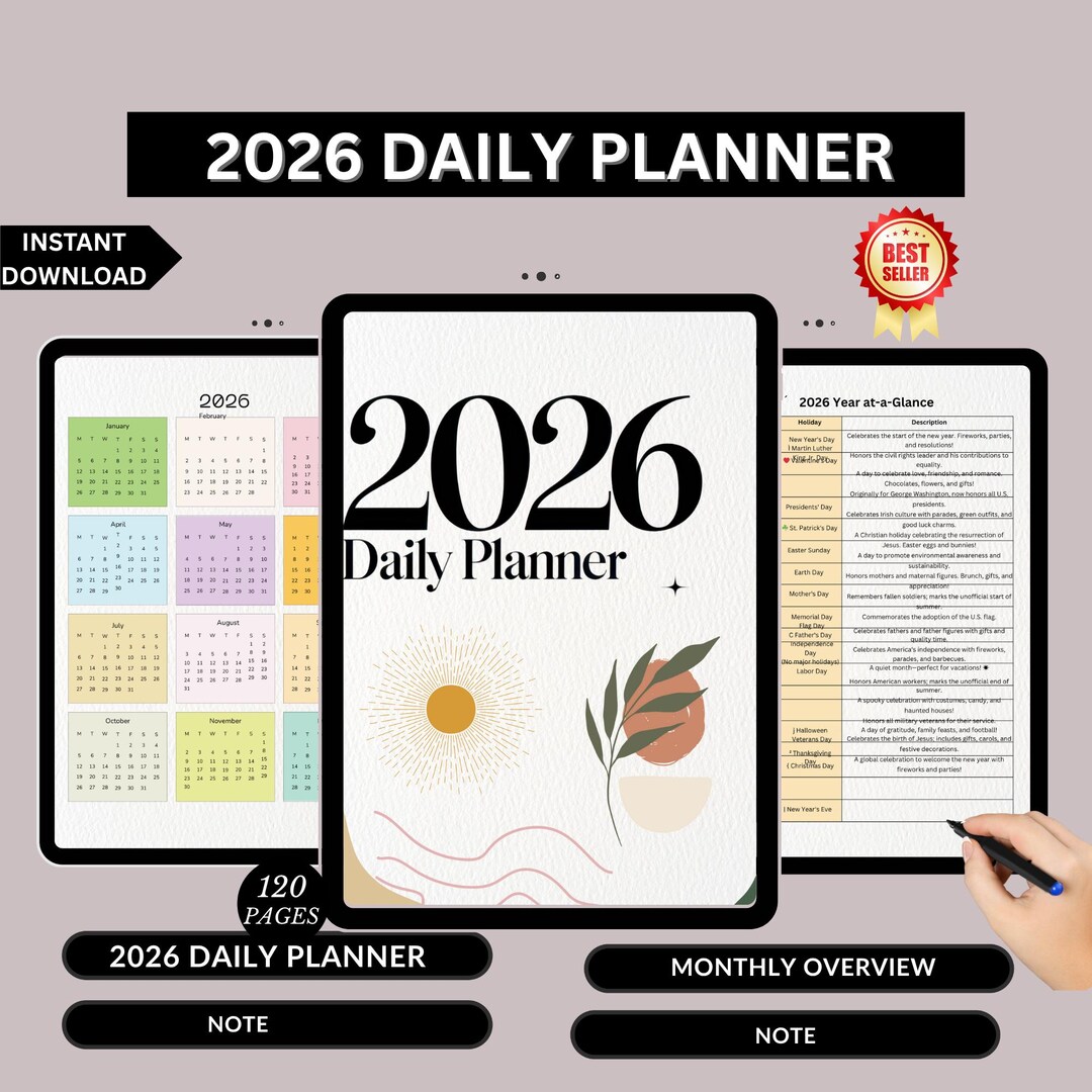 2026 Daily Planner | 120-page Printable Organizer | Personal