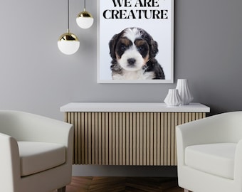 Moderner Hundewand-Kunstdruck, minimalistisches Welpenzitat-Plakat