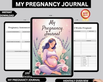 40-Week Pregnancy Journal Planner: Baby Milestone Book (Printable PDF)