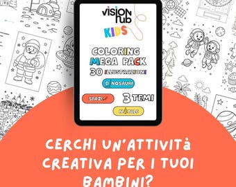 Coloring Mega Pack for Kids | 30 Space-Themed Coloring Pages - Dinosaurs and Christmas | Printable PDF