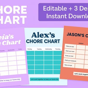Anpassbare bunte Kinderkarriere Tabelle - Vereinfachen Sie die Routine Ihrer Familie mit diesen lustigen Printables