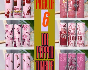Dr. Pepper Tumbler Sublimation Wraps | 20 oz Skinny Can, PNG (Digital Files)