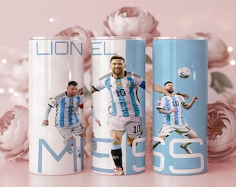 Pack of 2 Soccer Player MESSI 20oz Tumbler Wrap | Football Sublimation PNG | Digital Download
