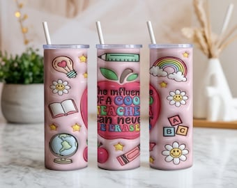 Lärartumbler Wrap PNG, Bra lärare Citat Smal Tumbler Sublimeringsdesign, Läraruppskattningsgåva, Skoltema Digital Nedladdning