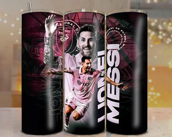Soccer Player MESSI 20oz Tumbler Wrap | Football Skinny Sublimation PNG | Digital File Download
