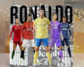 Christiano Ronaldo Tumbler Wrap • Football Superstar Inspired PNG • 20oz + 30oz Sublimation Design