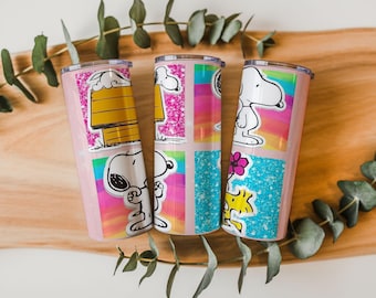 Cartoon Puppy Tumbler Wrap | Retro Pet Sticker Sublimation (PNG Digital Download)