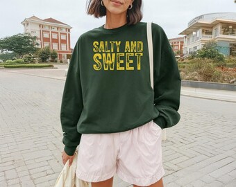 Salty And Sweet Sweatshirt, Beach Vacation Sweater, Coastal Summer Sweatshirt, Ocean Lover Sweater, Summer Vibes Sweatshirt