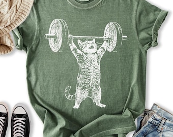 Cat Gym Tshirt, Funny Cat Workout Tee, Funny Deadlift Cat Meme Tee, Gym Pump Cover, Workout Tshirt, Cat Lover Gift, Comfort Colors