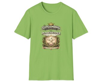 Valorspire Supermoms Peacemaker T-Shirt | Motherhood Tribute, Vintage Badge Design