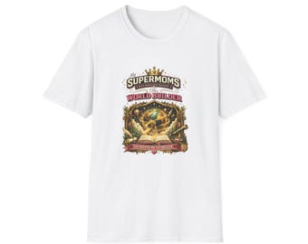 Valorspire Supermoms World Builder T-Shirt | Motherhood Tribute, Vintage Badge Design