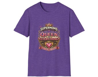 Valorspire Supermoms Queen of Everything T-Shirt | Motherhood Tribute, Vintage Badge Design
