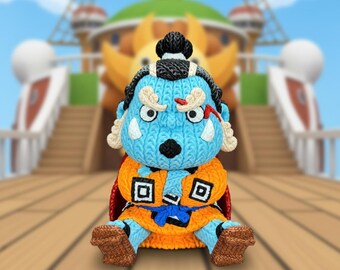 Crochet Styled Jinbe Doll | One Piece Anime Figurine | 3D Printed
