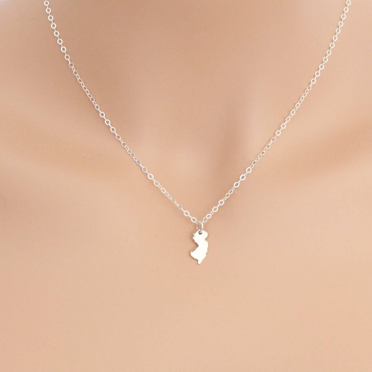 New Jersey Necklace State Jewelry Sterling Silver State Etsy