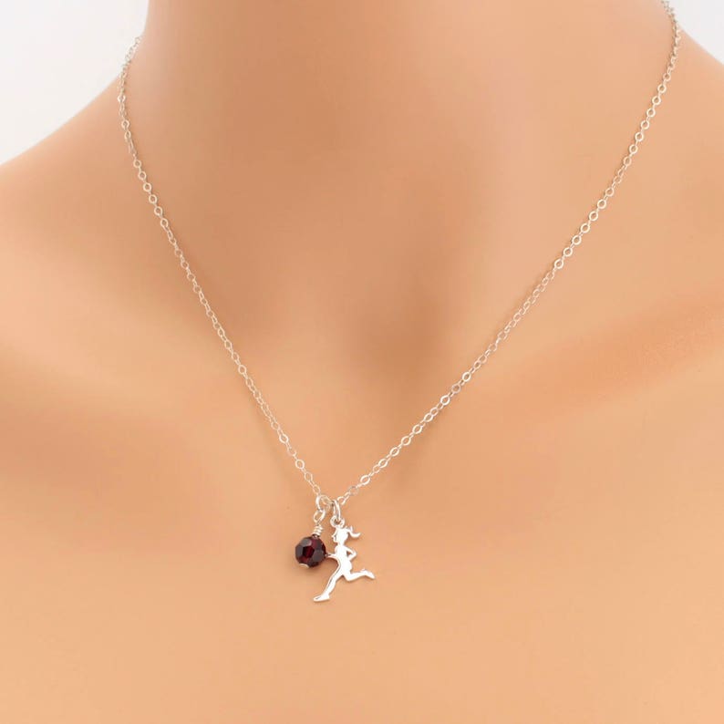 Running Necklace Sterling Silver Runner Necklace Athlete Etsy