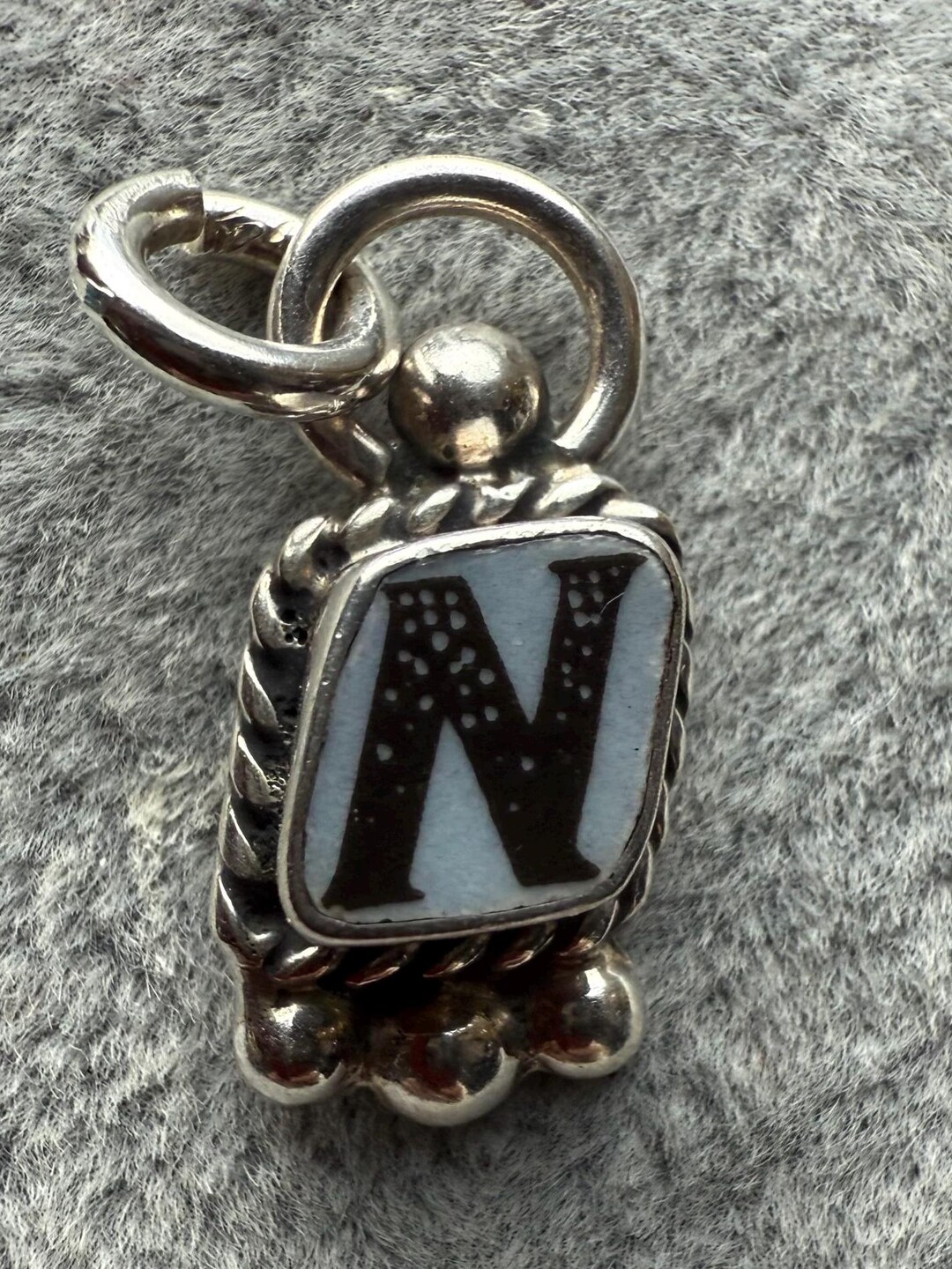 Jacqueline Smiley Vintage Revival Sterling Copeland “N” China Pendant ...