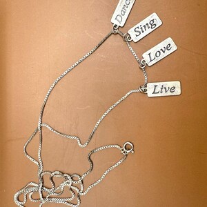 Carolyn Pollack Relios 925 Sterling Silver Live Love Sing Dance Charm Necklace 24"