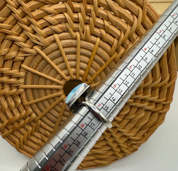 Larimar Stone Rectangular Ring Sterling Silver Si… - image 4