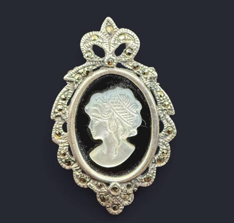 ネックレス・ペンダント K18yg Cameo Onyx Pendant Onyx Cameo Stone - Etsy