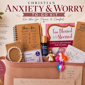 Christian Anxiety Relief Kit, Anxiety Gift for Women, Faith Based Stress Relief, On The Go Comfort Kit, Worry & Panic Help