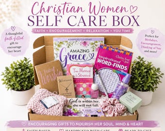 Deluxe Christian Self Care Gift Box For Women & Teens With 2 Surprise Items - Faith Based Care Package, Uplifting Just Because Gift