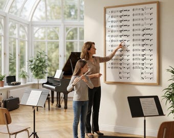 Flöte, Grifftabelle für Anfänger bis Fortgeschrittene | Druckbares PDF, PNG für Flöte Schüler & Lehrer