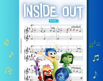 Inside Out Grade 1 Beginners Easy Piano Sheet, Finger Number Notes (Digital PDF, MP3 Demo, Tablet Friendly)