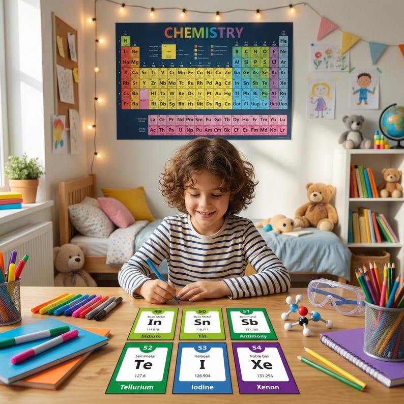 Periodic Table Flash Cards – Printable Chemistry Study Tool | Color ...