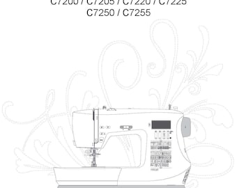 Singer C7200 C7205 C7220 C7225 C7250 C7255 Sewing Machine Instruction Manual PDF – 5 Languages Digital Download