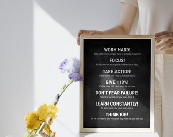 Millionaire Mindset Wall Art – Motivational Quote Printable | Success Mindset Digital Download | Inspirational Office Decor