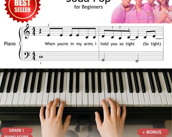 Soda Pop Piano Sheet Music: KPop Beginner Kids Edition, Colored Notes & Note-Named Pdf (Grades 1-2, Mp3 Tutorial Included)