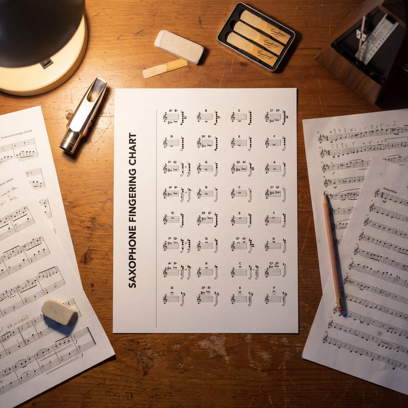 Saxophone Fingering Chart – Beginner to Advanced | Printable Sax Notes ...