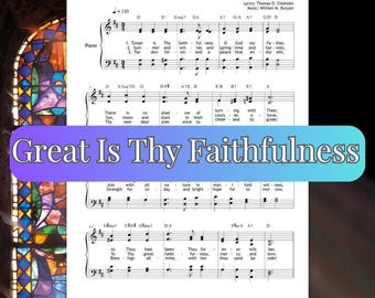 Great Is Thy Faithfulness Piano Sheet: Authentic Sacred Hymn - Printable PDF, High-Resolution Score, Worship Music