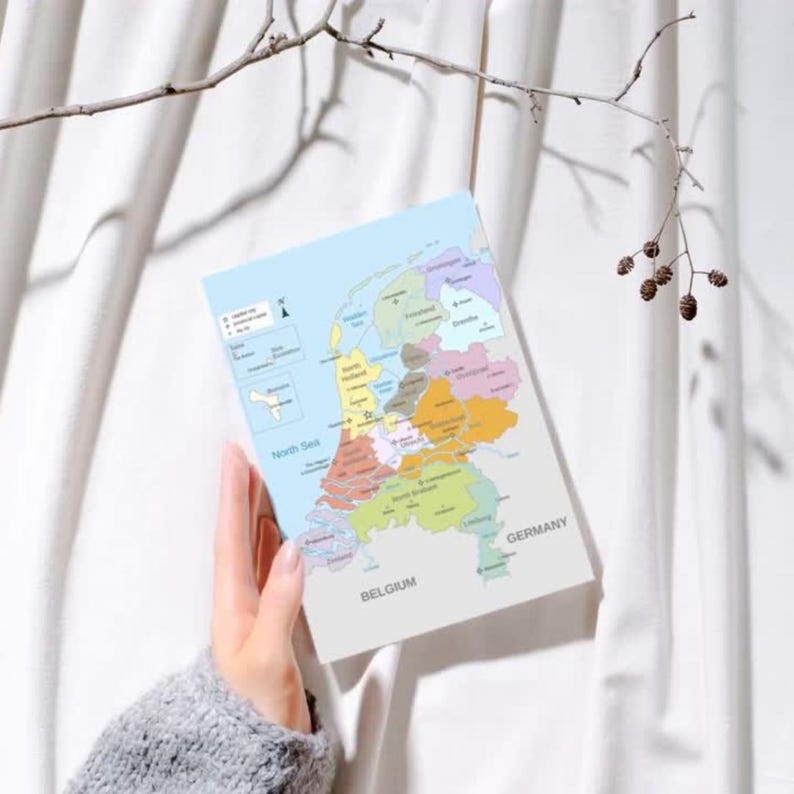 Netherlands Map Printable – Dutch Provinces Digital Poster | Geography ...