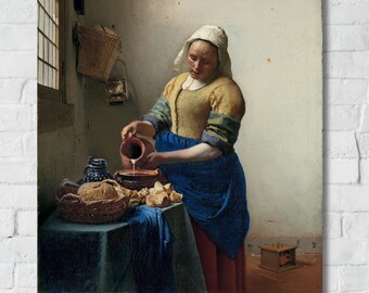 The Milkmaid – Johannes Vermeer – Digital Download | Printable Wall Art | Dutch Golden Age Painting | Multiple Sizes